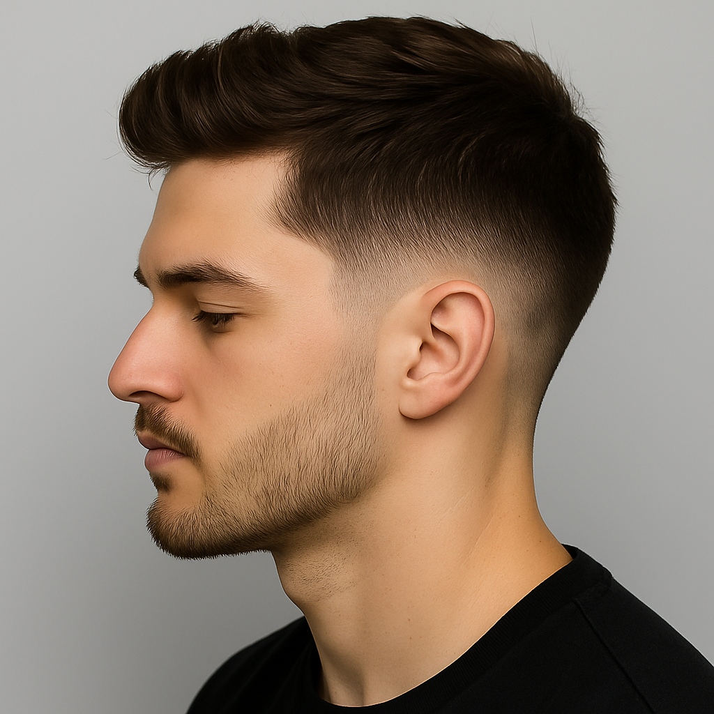 low taper fade haircut male
