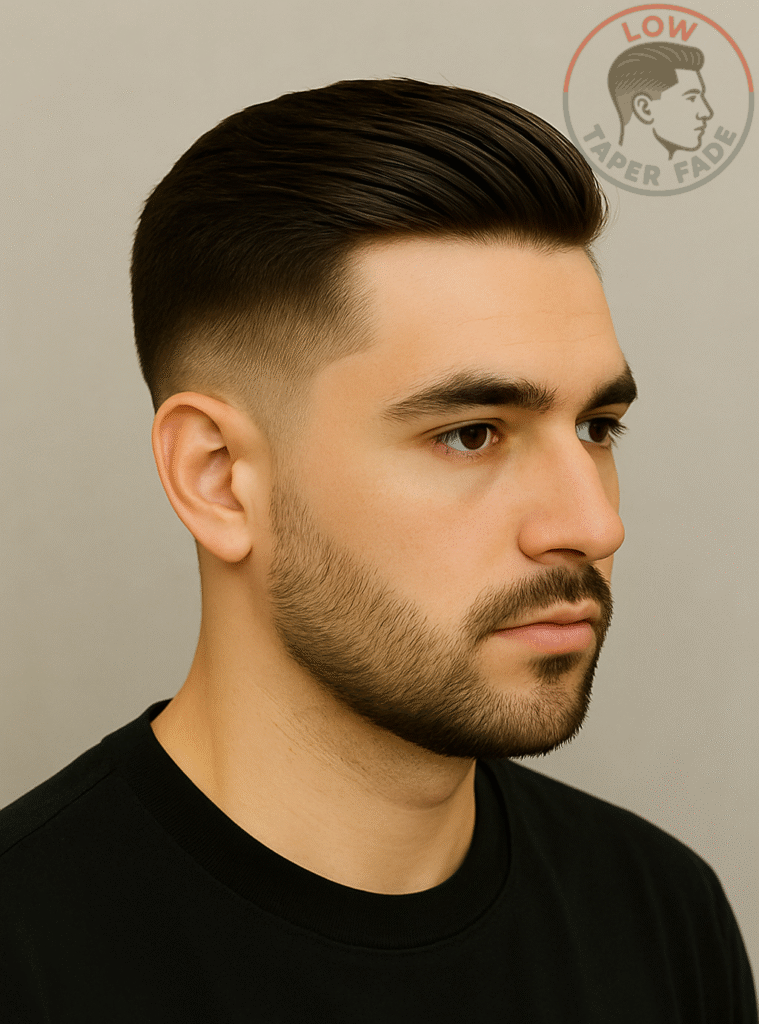 Low Taper Fade Comb Over Haircut