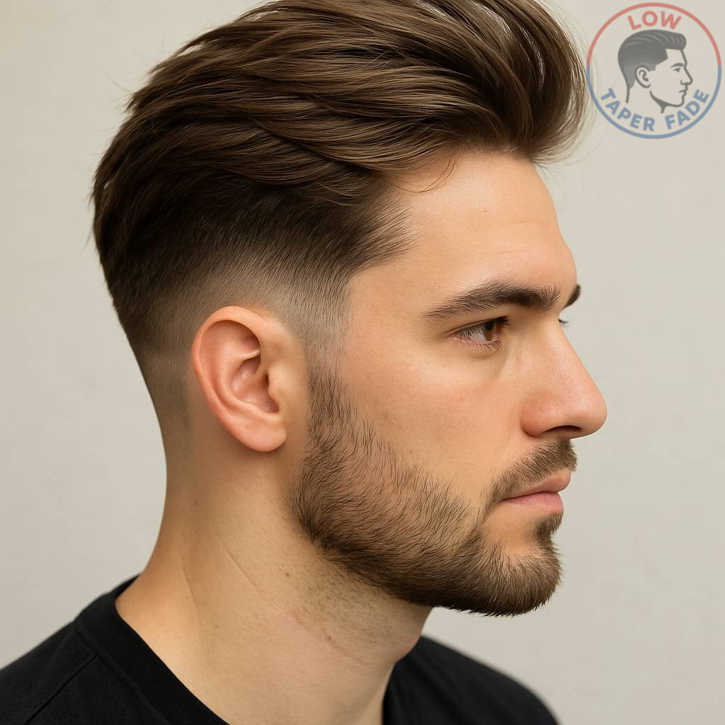 Low Taper Fade Long Hair on Top