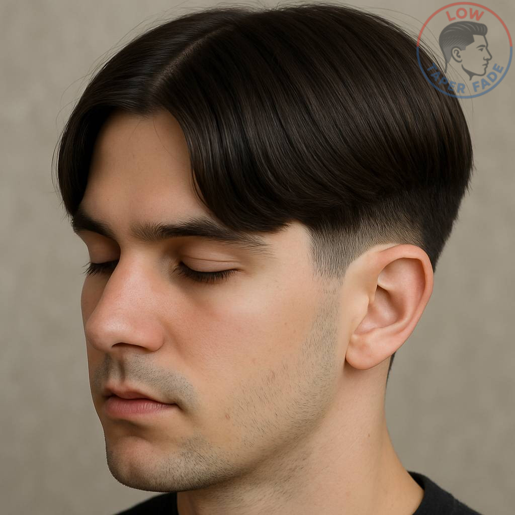Low Taper Fade with Middle Part
