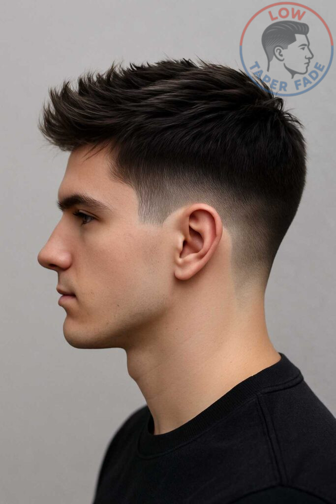Textured Quiff With Low Taper Fade