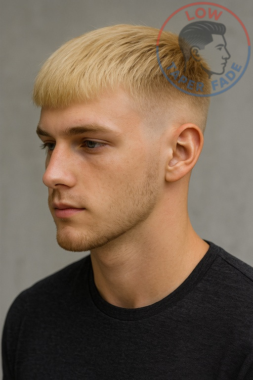 Low Taper Blonde Fade Haircut