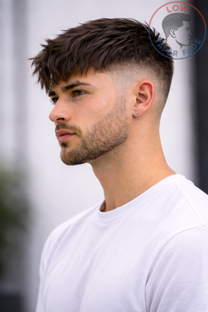 Low Taper Fade Texture Fringe