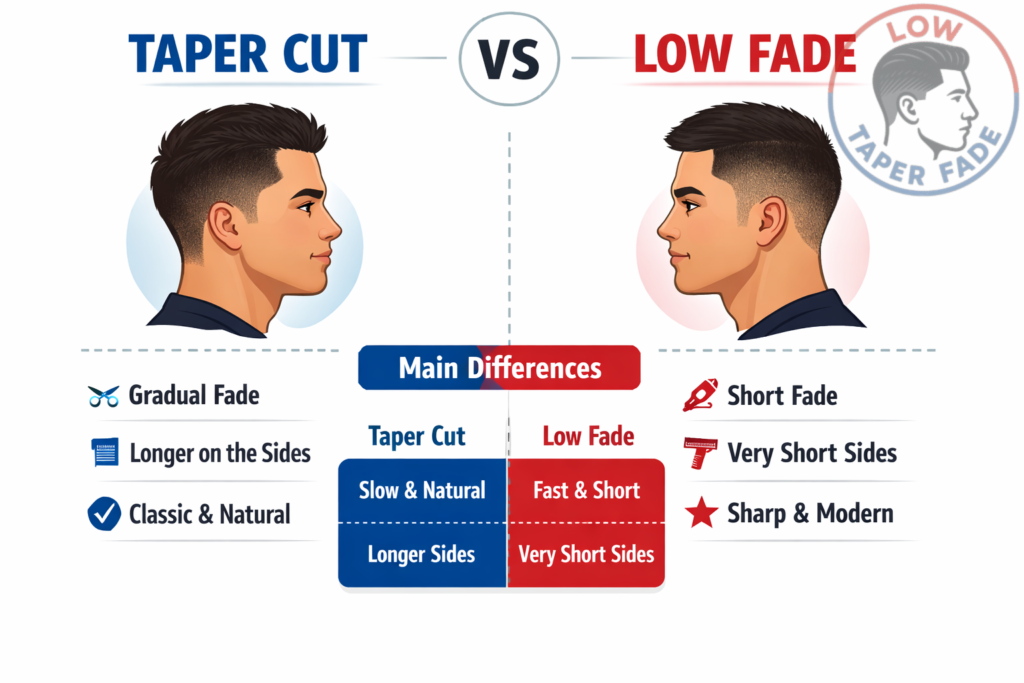 Taper Cut vs Low Fade