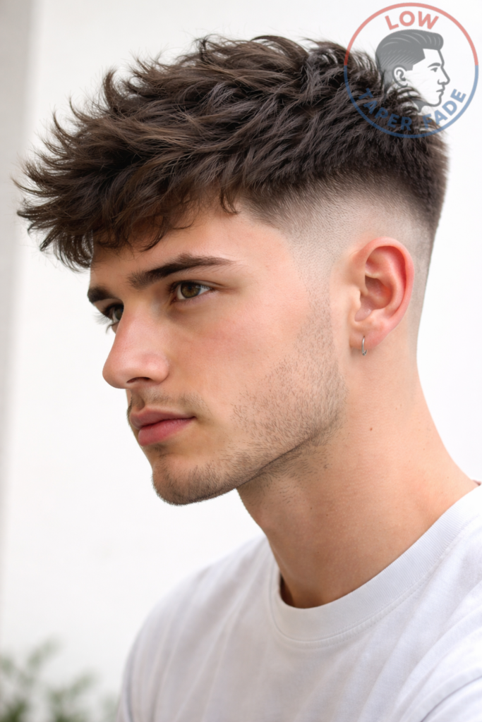 Taper Low Fade Messy Top